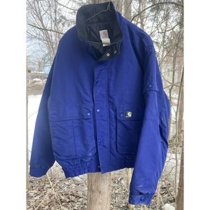 Carhartt Jacket Adult Size XL Navy Canvas WARM Coat Arctic Quilt Lined Workwear